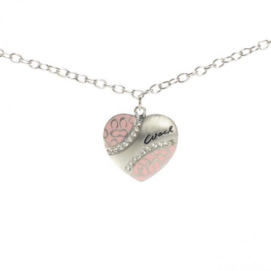 Coach Love Heart Pink Necklaces ALO - Click Image to Close